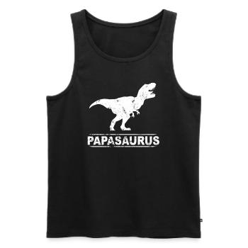 Papa Dino Papasaurus Father's Day Gift - Men's Premium Organic Tank Top - black - Front - Michal (187cm)