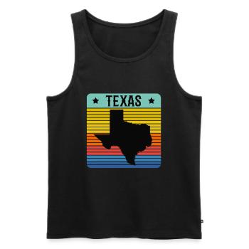 Texas vintage retro style State of Texans - Men's Premium Organic Tank Top - black - Front - Michal (187cm)