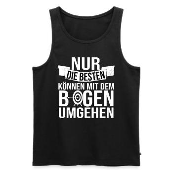 Bogenschießen Langbogen Sport Geschenk - Männer Premium Bio Tank Top - Schwarz - Vorne - Michal (187cm)