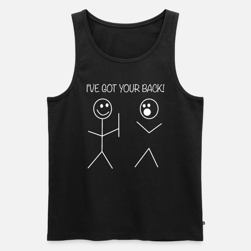 I've got your back! - Stick figure meme gift - Men's Premium Organic Tank Top - black