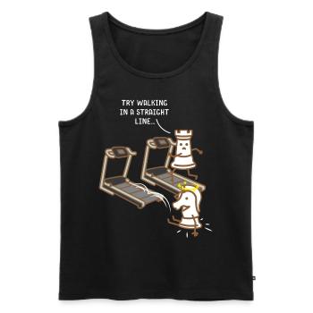 Chess Fitness - Men's Premium Organic Tank Top - black - Front - Michal (187cm)