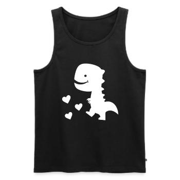Dinosaur Heart Dino Valentine's Day Gifts Idea - Men's Premium Organic Tank Top - black - Front - AI Model Male 178 light (178cm)