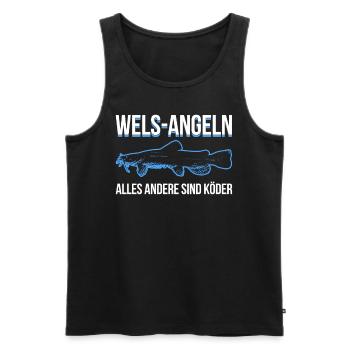 Wels Angeln, alles andere sind Köder - Männer Premium Bio Tank Top - Schwarz - Vorne - Michal (187cm)