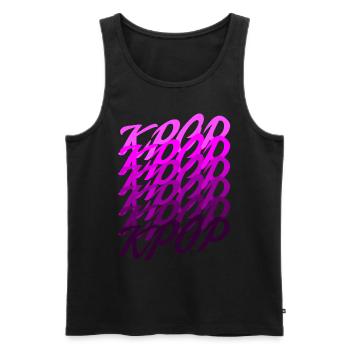 Kpop Kdrama vagues Écriture Coréenne Saranghae K-Pop - Débardeur bio Premium Homme - noir - Devant - Michal (187cm)