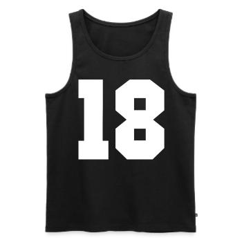18 - Men's Premium Organic Tank Top - black - Front - AI Model Male 178 light (178cm)