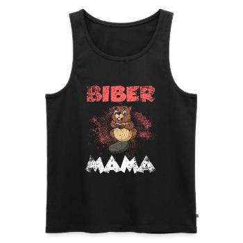 Biber Mama Mutter Muttertag Nagetier Geschenk - Männer Premium Bio Tank Top - Schwarz - Vorne - AI Model Male 178 light (178cm)