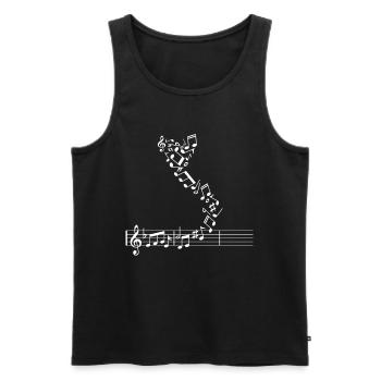 Cadeau de guitare clé de notes de musique - Débardeur bio Premium Homme - noir - Devant - AI Model Male 178 light (178cm)
