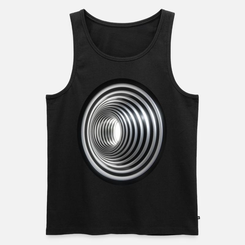 Vortex 3D - Effet / Effekt 3D Strudel Swirl Vortex - Débardeur bio Premium Homme - noir