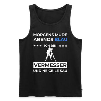 Vermesser Vermessungstechniker Geschenk Geodät - Männer Premium Bio Tank Top - Schwarz - Vorne - Michal (187cm)