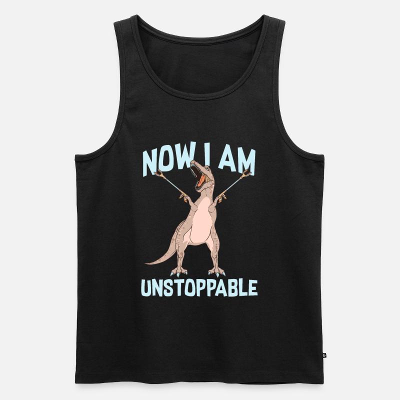 Dinosaurier unstoppable - Männer Premium Bio Tank Top - Schwarz