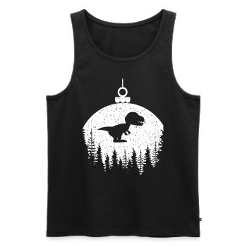 Dinosaure Dino Boule d’arbre de Noël Boule de Noël - Débardeur bio Premium Homme - noir - Devant - AI Model Male 178 light (178cm)