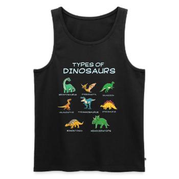 Dinosaure tous types - Débardeur bio Premium Homme - noir - Devant - AI Model Male 178 light (178cm)