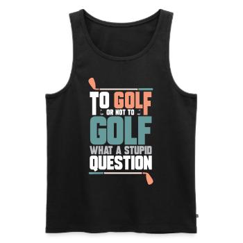 golf golfer golfschläger golfspieler geschenkidee - Männer Premium Bio Tank Top - Schwarz - Vorne - Michal (187cm)