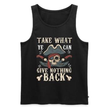 Pirat - Männer Premium Bio Tank Top - Schwarz - Vorne - Michal (187cm)