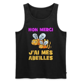 No Merci J'Ai Mes Abeilles Apiculteur Apicultrice - Männer Premium Bio Tank Top - Schwarz - Vorne - Michal (187cm)