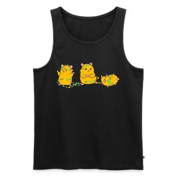 Hamster de Noël - Débardeur bio Premium Homme - noir - Devant - Michal (187cm)