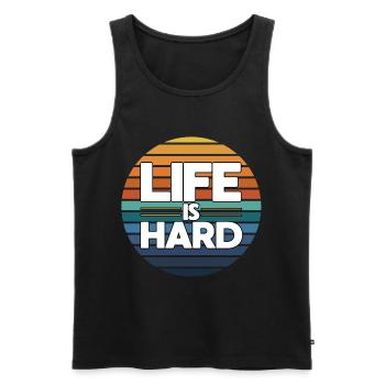 Das Leben Ist Hart - Männer Premium Bio Tank Top - Schwarz - Vorne - AI Model Male 178 light (178cm)