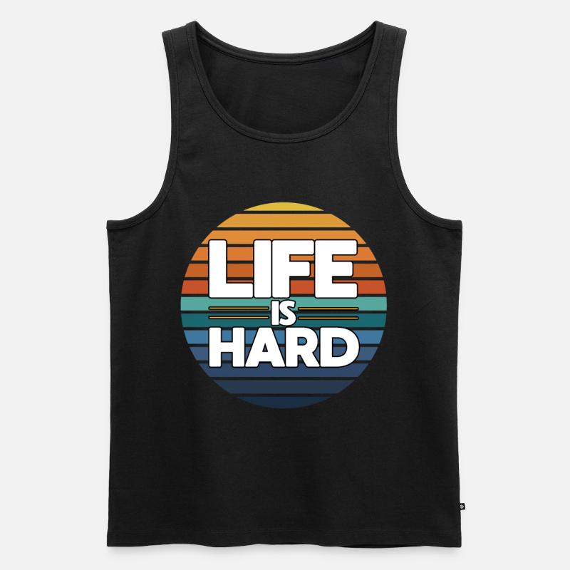 Das Leben Ist Hart - Männer Premium Bio Tank Top - Schwarz