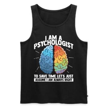 Psychology Brain Psychobilly Freud Therapist - Men's Premium Organic Tank Top - black - Front - Michal (187cm)