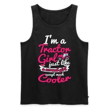 Tractor girl - Men's Premium Organic Tank Top - black - Front - AI Model Male 178 light (178cm)