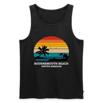BOURNEMOUTH BEACH UNITED KINGDOM - Männer Premium Bio Tank Top - Schwarz - Vorne - AI Model Male 178 light (178cm)