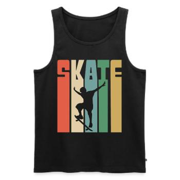 Skate Vintage Lines Skateboarding - Men's Premium Organic Tank Top - black - Front - Michal (187cm)