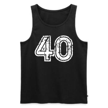 40 Nombre - Débardeur bio Premium Homme - noir - Devant - AI Model Male 178 light (178cm)