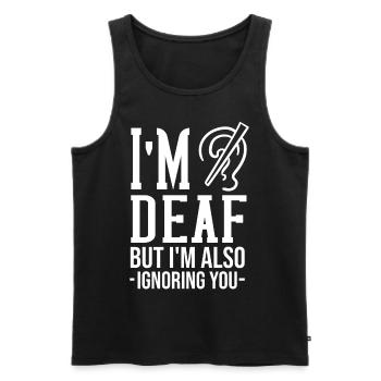 Deaf deaf deafness hearing loss hearing loss - Men's Premium Organic Tank Top - black - Front - AI Model Male 178 light (178cm)