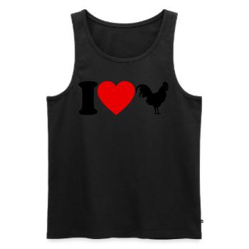 I love chickens heart gift I love chicken - Men's Premium Organic Tank Top - black - Front - Michal (187cm)