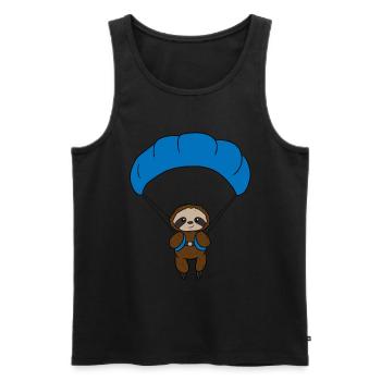 Sloth Paraglider - Männer Premium Bio Tank Top - Schwarz - Vorne - AI Model Male 178 light (178cm)