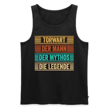 Torwart Papa Torhüter Opa Vatertag Fußball Geschen - Männer Premium Bio Tank Top - Schwarz - Vorne - Michal (187cm)