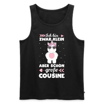 Große Cousine Einhorn - Männer Premium Bio Tank Top - Schwarz - Vorne - AI Model Male 178 light (178cm)