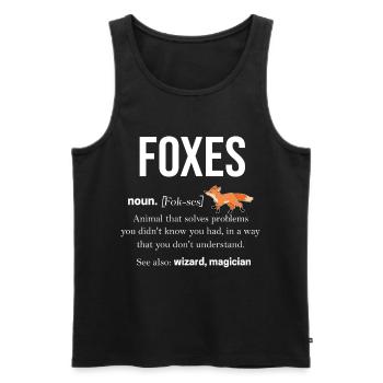 Fuchs - Männer Premium Bio Tank Top - Schwarz - Vorne - AI Model Male 178 light (178cm)