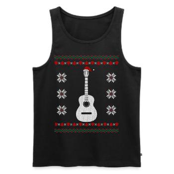 Guitar Ugly Christmas - Männer Premium Bio Tank Top - Schwarz - Vorne - Michal (187cm)