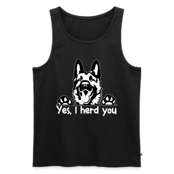 German shepherd dog - Men's Premium Organic Tank Top - black - Front - AI Model Male 178 light (178cm)