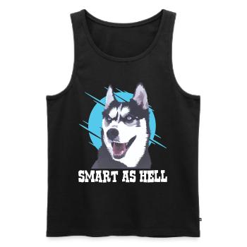 Husky Husky chien Husky cadeaux amoureux des chiens - Débardeur bio Premium Homme - noir - Devant - AI Model Male 178 light (178cm)