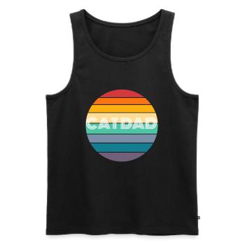 Chemise Rainbow CAT DAD, Retro CAT DAD, CAT DAD - Débardeur bio Premium Homme - noir - Devant - AI Model Male 178 light (178cm)