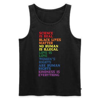 Science Is Real LGBTQ Rights Rainbow Pride Empower - Men's Premium Organic Tank Top - black - Front - AI Model Male 178 light (178cm)