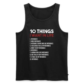 I want Motorbikes - Männer Premium Bio Tank Top - Schwarz - Vorne - AI Model Male 178 light (178cm)