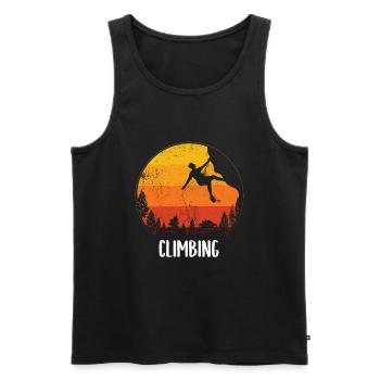 Climbing - Men's Premium Organic Tank Top - black - Front - Michal (187cm)
