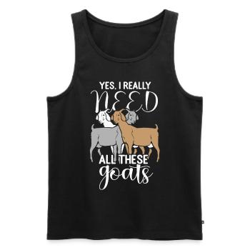 Ziegen Ziegenliebhaber Zicklein Bauer Farmer - Männer Premium Bio Tank Top - Schwarz - Vorne - AI Model Male 178 light (178cm)