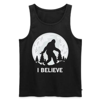 I Believe Bigfoot Moonshine Sasquatch Conspiracy T - Men's Premium Organic Tank Top - black - Front - AI Model Male 178 light (178cm)