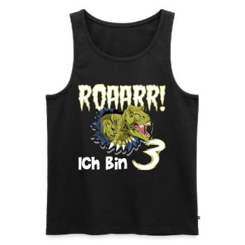 3. Geburtstag 3 Jahre Dino Saurier Dinosaurier - Männer Premium Bio Tank Top - Schwarz - Vorne - Michal (187cm)
