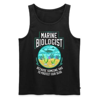 Marine biologist oceanography biology marine life - Men's Premium Organic Tank Top - black - Front - Michal (187cm)