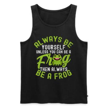Frosch - Männer Premium Bio Tank Top - Schwarz - Vorne - AI Model Male 178 light (178cm)