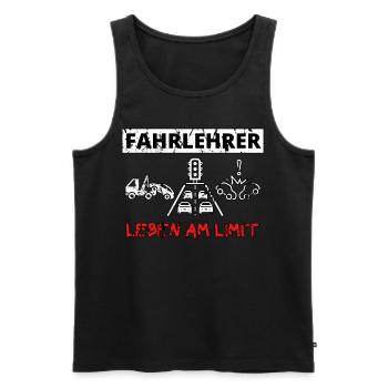 Fahrschule Fahrlehrer Spruch - Männer Premium Bio Tank Top - Schwarz - Vorne - AI Model Male 178 light (178cm)