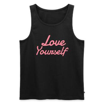Love yourself - Männer Premium Bio Tank Top - Schwarz - Vorne - AI Model Male 178 light (178cm)