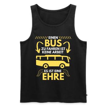 Busfahrer Bus Omnibus Reisebus Schulbus Geschenk - Männer Premium Bio Tank Top - Schwarz - Vorne - Michal (187cm)