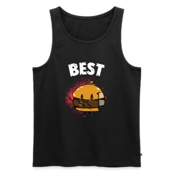 Burger et Frites Best Friends Meilleurs Amis - Débardeur bio Premium Homme - noir - Devant - Michal (187cm)
