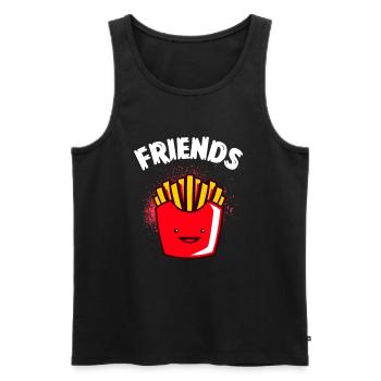 Burger und Pommes Best Friends Beste Freunde - Men's Premium Organic Tank Top - black - Front - AI Model Male 178 light (178cm)
